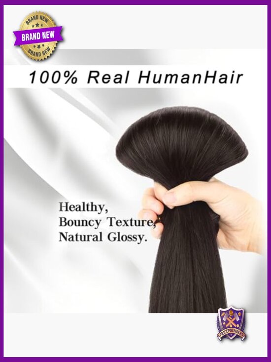 Clip In Hair Extensions Real Human Hair Straight 16 Inch  display picture 1